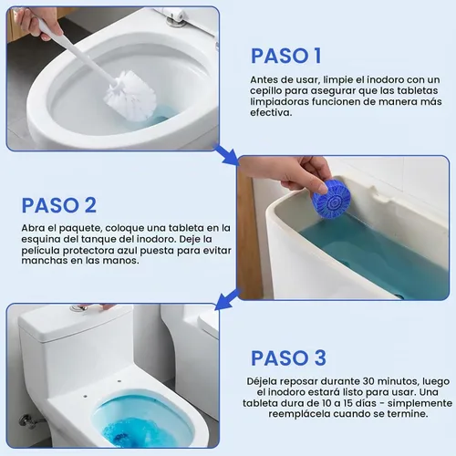 Vista 6 de Msvvko Limpiador para inodoro, tabletas limpiadoras automáticas para la cisterna del inodoro, tabletas azules para inodoro para desodorizar