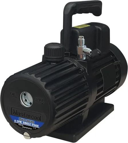 Vista 7 de Mastercool 90059-BL Serie Negra Bomba de vacío de fase única de 1.8 CFM con motor protegido térmicamente, ventilador de alto volumen y válvula