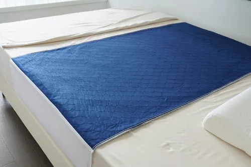Vista 2 de Paquete de 2 almohadillas de algodón reutilizables de capa superior de algodón de 34 x 36 pulgadas, almohadillas para cama de incontinencia
