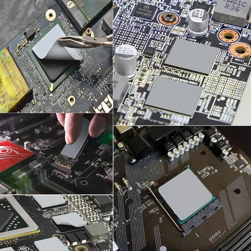 Vista 5 de UCEC 30 almohadillas térmicas GPU, 2.6 x 0.8 pulgadas, almohadilla térmica de silicona reutilizable para CPU, almohadilla de enfriamiento