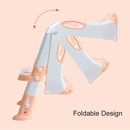Vista 5 de Fedicelly Asiento de entrenamiento para niños pequeños, asiento de inodoro para niños con escalera, escalera, para niños y niñas (naranja claro)