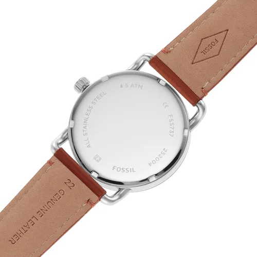 Vista 7 de Fossil Copeland - Reloj de cuarzo de acero inoxidable con correa de piel para hombre