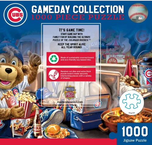 Vista 3 de MasterPieces Rompecabezas de 1000 piezas para adultos - MLB Chicago Cubs Gameday - 48.9 cm x 67.9 cm