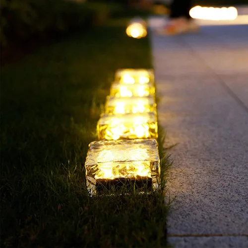 Vista 3 de Luz solar en forma de cubo de hielo, 2.8 x 2.8 x 2 pulgadas, con forma de cubo de hielo, blanco cálido, luces decorativas para jardín