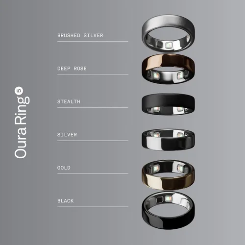 Vista 23 de Oura Ring 5 Smart Wearable - Negro - Talla 6 - Rastreador de fitness
