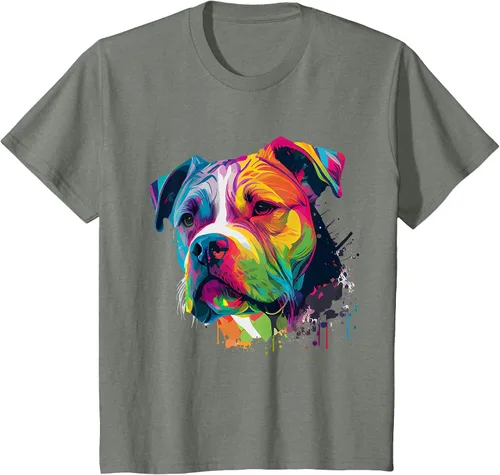 Vista 16 de Colorful American Bulldog American Bully Men Women T-Shirt Asphalt Grey