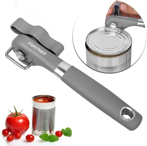 Vista 11 de PAKITNER - Abrelatas de corte seguro, abrelatas de borde liso - Perilla de mano de fácil giro, abrelatas manual, borde liso ergonómico, herramienta