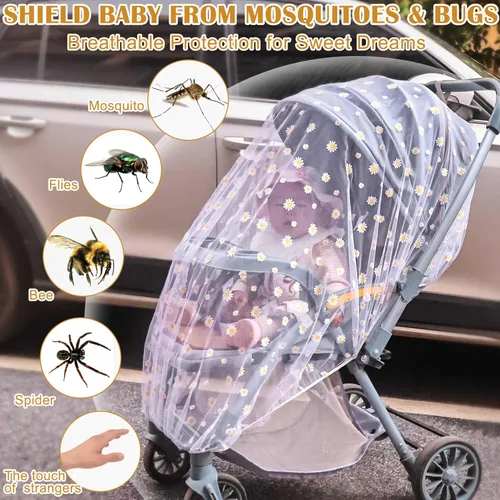 Vista 4 de Mosquitera para cochecito de bebé (paquete de 2) – Protección de malla duradera para moisés, cunas, corrales, Pack N Plays y mini cunas portátiles