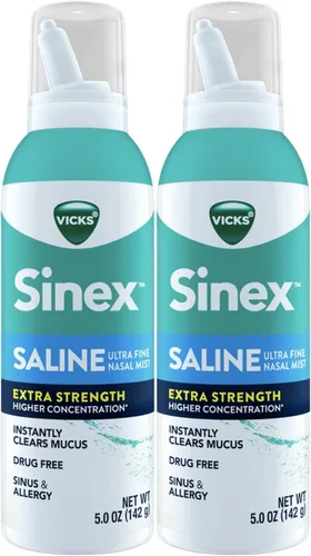 Vista 14 de VICKS Sinex Spray Nasal Salino de Fuerza Extra, Niebla Ultra Fina 3X Concentrada* Sin Medicamentos, Elimina la Mucosidad al Instante, Ultra
