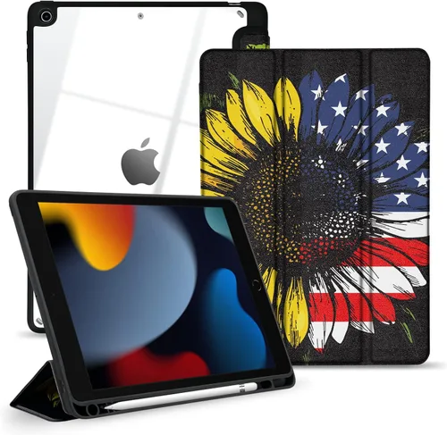 Vista 5 de Funda híbrida delgada para iPad de 9ª / 8ª / 7ª generación (2021/2020 / 2019) de 10.2 pulgadas – Funda a prueba de golpes con carcasa trasera