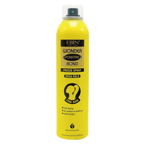 Vista 10 de EBIN NEW YORK Wonder Tail Bond - Aerosol de congelación de fijación extrema, cabello grueso, 2.7 onzas, sujeción de larga duración, control