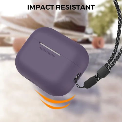 Vista 5 de AHASTYLE Funda protectora de silicona para AirPods Pro 2 [LED frontal visible] Compatible con AirPods Pro de 2ª generación (Púrpura)
