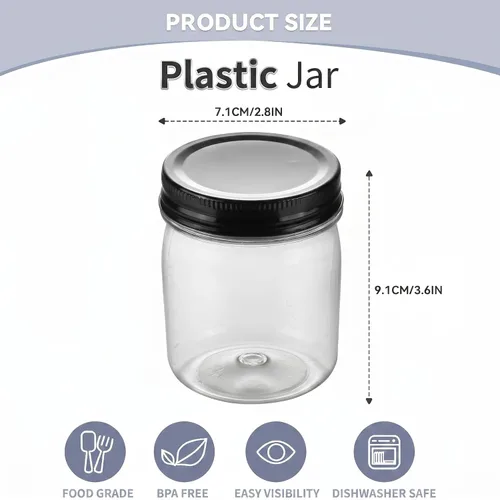 Vista 2 de Novelinks - Recipientes de plástico transparente (8 onzas), Negro