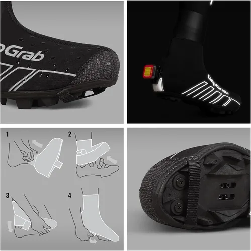 Vista 3 de Cubrezapatillas para bicicleta GripGrab RaceThermo X, impermeables para invierno, para ciclismo de grava, MTB, para clima frío, de neopreno