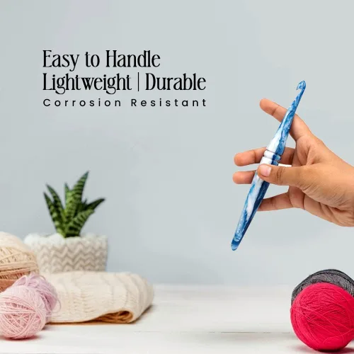 Vista 8 de Inanosa Aguja de tejer con mango ergonómico de 7 pulgadas para tejer de ganchillo y hilo de manualidades El mejor regalo de suministros de 2-Azul