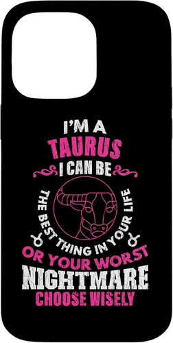 Vista 21 de Funda gráfica para iPhone 13 Pro Max con signo zodiacal divertido soy un tauro
