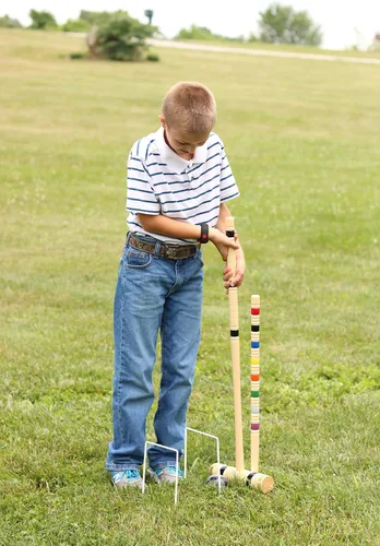 Vista 4 de Juego de Croquet Deluxe - 6 jugadores - con soporte de madera (asas de 32 pulgadas)