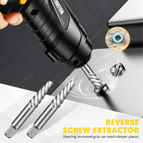 Vista 3 de Juego de 12 extractores de tornillos pelados - Juego de extractor de tornillos fácil de sacar, kit extractor de pernos Hss 6542, herramientas