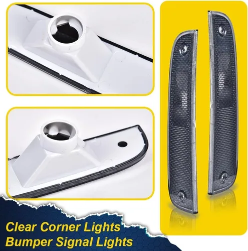 Vista 5 de G-PLUS Luces de esquina y luces de señal de parachoques compatibles con Jeep Cherokee XJ 1997-2001, 4 piezas
