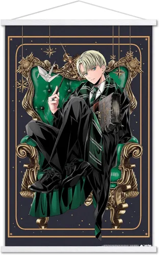 Vista 7 de Trends International The Wizarding World: Harry Potter - Dynasty Draco Wall Poster with Magnetic Frame Premium Print and Beechwood Hanger Bundle