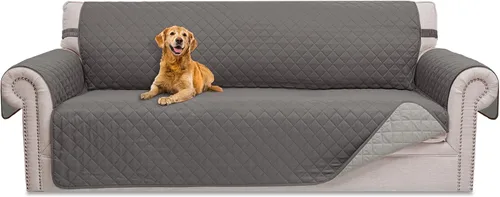 Vista 9 de HOMERILLA Funda de sofá reversible de 3 cojines para perros, resistente al agua, lavable, protector de muebles para mascotas, funda de sofá