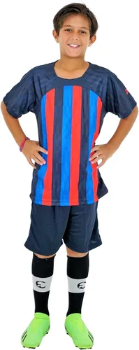 Vista 2 de Uniformes de fútbol para niños, camiseta deportiva y pantalones cortos para niños, ropa deportiva, unisex, de 4 a 14 años
