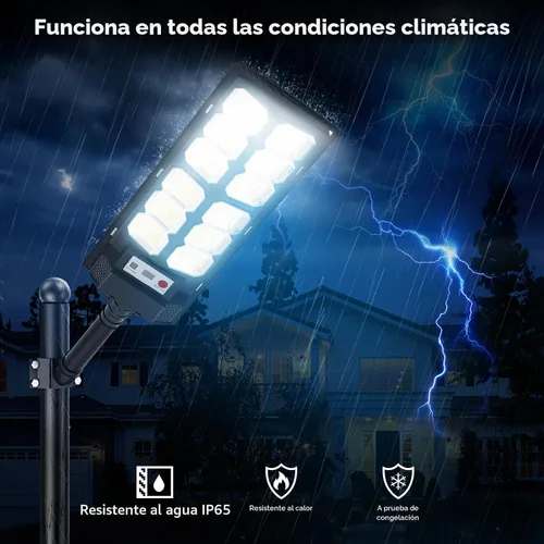 Vista 5 de 2 Pack Solar Street Lights Outdoor Waterproof 6500K 13000LM LED Solar Flood Lights Dusk to Dawn Parking Lot Light with Motion Sensor and Remote