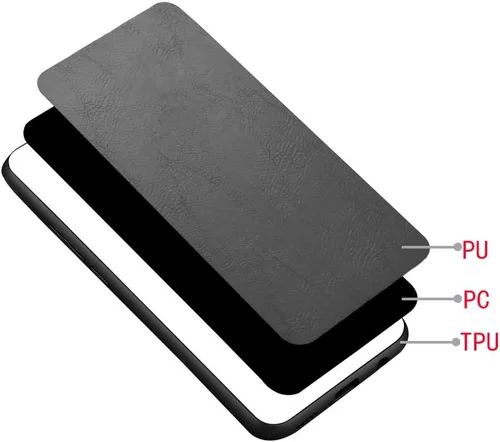 Vista 2 de Funda compatible con Nokia 1 Plus, compatible con Nokia 1.1 Plus [textura de piel sintética] [PU+PC+TPU] Funda de protección de cámara 3 en 1
