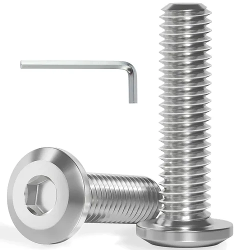 Vista 18 de VGBUY M6-1.0 x 8 mm 100 piezas Tornillos de cabeza plana con casquillo hexagonal, 304 de acero inoxidable 18-8, rosca completa, llave hexagonal