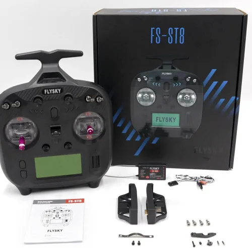 Vista 8 de Flysky FS-ST8 2.4GHz 8-10CH 3.0 Radio RC Transmisor Controlador FS-SR8 Receptor para RC Drone Quadcopter Car Boat Robot (FS-ST8 versión mejorada)