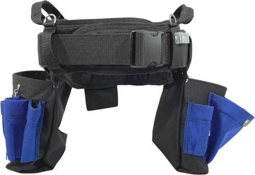 Vista 4 de BOULDER BAG - Cinturón profesional para electricista MAX Combo con soporte de espalda cómodo, hebilla de liberación rápida, cinturón de trabajo Azul