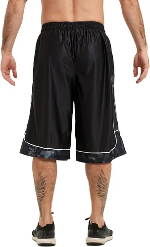 Vista 3 de HQUEC Pantalones cortos deportivos de 12 pulgadas para hombre, pantalones cortos largos de entrenamiento de baloncesto por debajo de la rodilla