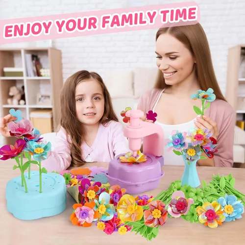 Vista 10 de DAISRED Kits de manualidades de flores, juguetes para niños, artes y manualidades para niñas de 4 a 6 a 8 años, kit de fabricación de flores