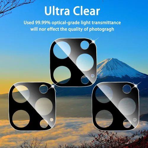 Vista 3 de Dengduoduo Paquete de 3 protectores de lente de cámara para iPhone 11 Pro de 5.8 pulgadas y iPhone 11 Pro Max de 6.5 pulgadas, vidrio templado
