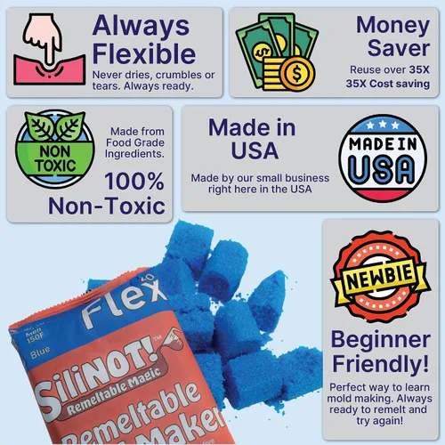Vista 2 de Kit de fabricación de moldes de silicona refundible de 16 onzas. - Más fácil que el fabricante de moldes de silicona. Reutilizable 30 veces, sin