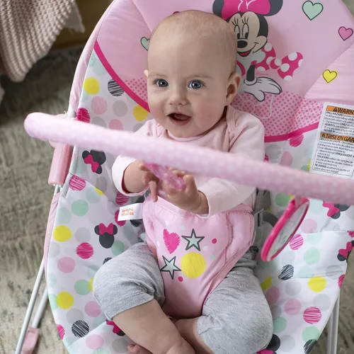 Vista 4 de Bright Starts Disney Baby Minnie Mouse - Gorila vibratoria con barra de juguete - Spotty Dotty (paquete de 2)