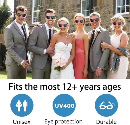 Vista 4 de Gafas de sol personalizadas para recuerdos de fiesta de boda, gafas de sol personalizadas a granel para hombres, padrinos de boda, adultos y mujeres