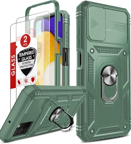 Vista 10 de LeYi Funda compatible con Samsung Galaxy A03s: funda para teléfono Samsung A03s con protector de pantalla [2 paquetes], funda deslizante para cámara