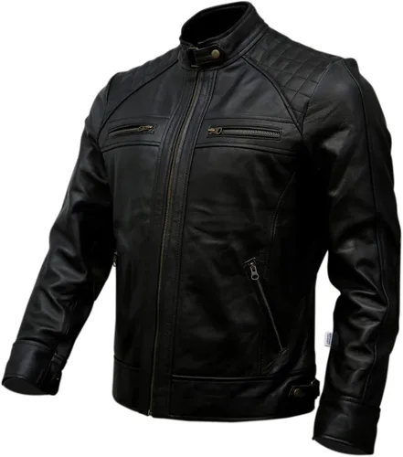 Vista 4 de Artistry Leather Men's Motorcycle Jacket Negro