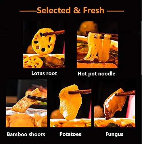 Vista 2 de Moxiaoxian Asian Hotpot - Olla caliente autocalentable sin fideos ramen picante eléctrico (picante y no picante vegetal, 2 cajas)