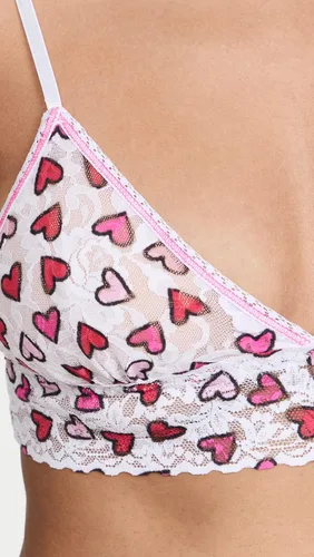 Vista 6 de hanky panky Bralette triangular acolchado con latido del corazón para mujer, Blanco Multi