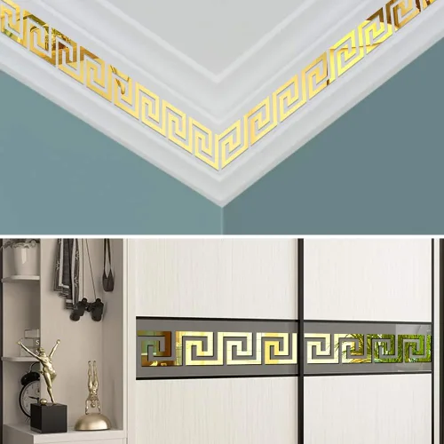 Vista 5 de SelfTek 30 calcomanías acrílicas de pared de espejo, calcomanías para despegar y pegar, azulejos, borde de bricolaje, calcomanías adhesivas