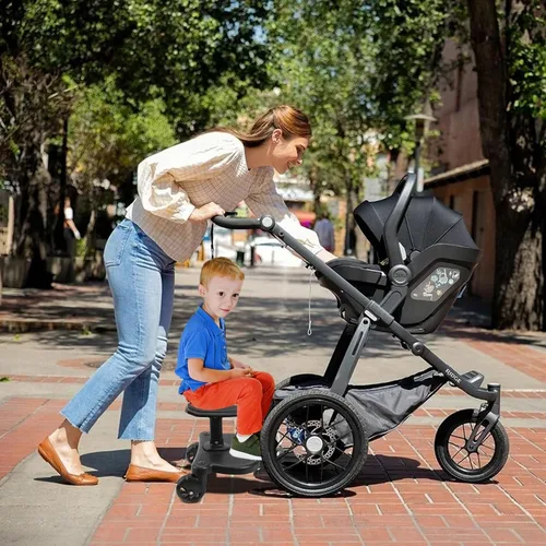 Vista 8 de Tabla universal para cochecito 2026 con asiento desmontable, conectores de cochecito 2 en 1 para la mayoría de cochecitos, soporta niños de hasta 55