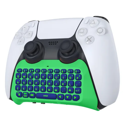 Vista 14 de MoKo Keyboard for PS5 Controller with Green Backlight, Bluetooth Wireless Mini Keypad Chatpad for PlayStation 5, Built-in Speaker & 3.5mm Audio Jack