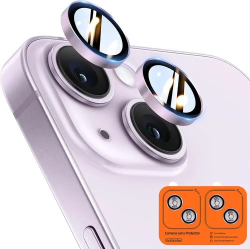 Vista 23 de TOCOL Protector de lente de cámara para iPhone 13 / iPhone 13 Mini vidrio templado HD individual resistente a los arañazos, accesorios compatibles