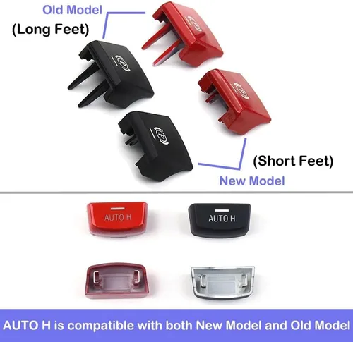 Vista 6 de Interruptor de estacionamiento electrónico negro para freno de mano P cubierta de botón de repuesto automático de botón H compatible con BMW 5 7 X3