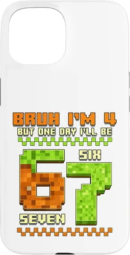 Vista 6 de Bruh I'm 4 But One-Day I'll Be 67 Retro 4th Birthday Kids Case for iPhone 17