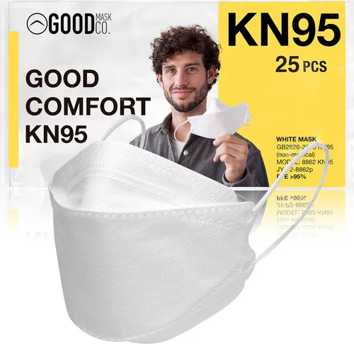 Vista 9 de Good Mask Co. Good Comfort KN95 - Mascarilla facial KN95 desechable, plegable, eficiencia de filtro del 95 %, máscaras faciales cómodas, máscaras