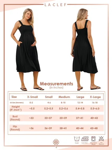 Vista 7 de Vestido de maternidad midi fruncido con bolsillos para mujer
