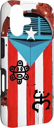 Vista 3 de Funda con diseño de bandera de Puerto Rico Coqui Sun Taíno, Boricua Pride Cover Case para iPhone 17